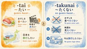 -tai y -takunai: expresar lo que quieres y lo que no quieres en japonés