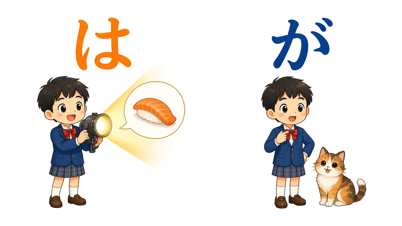 Diferencia entre las partículas は y が en japonés